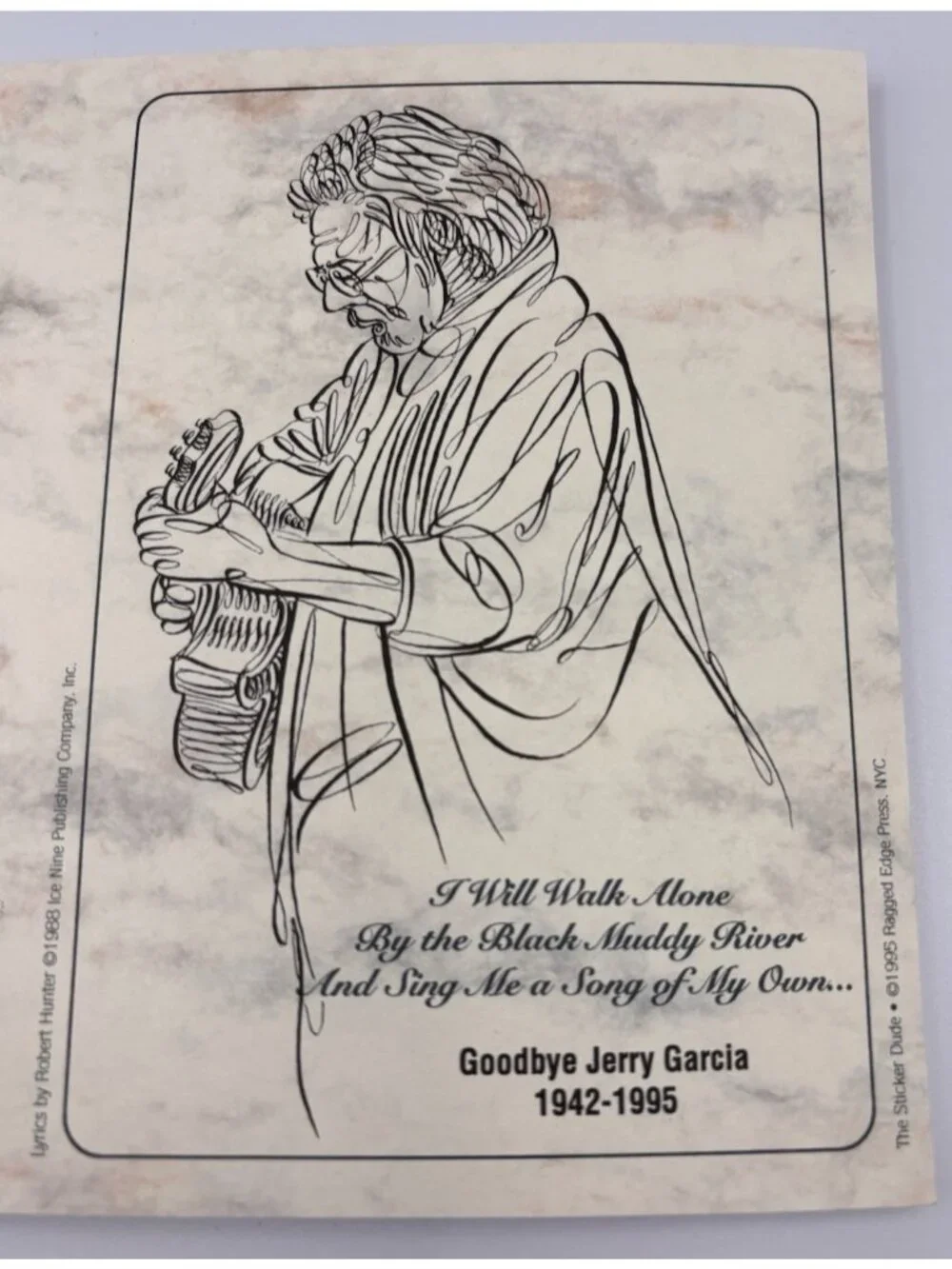 Grateful Dead Goodbye Jerry Garcia Stationery Cards Black Muddy River Lot of 18 - Picture 2 of 5